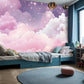 Zarte Fototapete in Rosatönen für ein Mädchenzimmer, umweltfreundliche Fototapete fürs Kinderzimmer „Wolken“