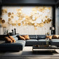 Abstrakte 3D-Tapeten mit goldenen Kreisen „Gold“