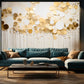 Abstrakte 3D-Tapeten mit goldenen Kreisen „Gold“