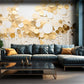 Abstrakte 3D-Tapeten mit goldenen Kreisen „Gold“