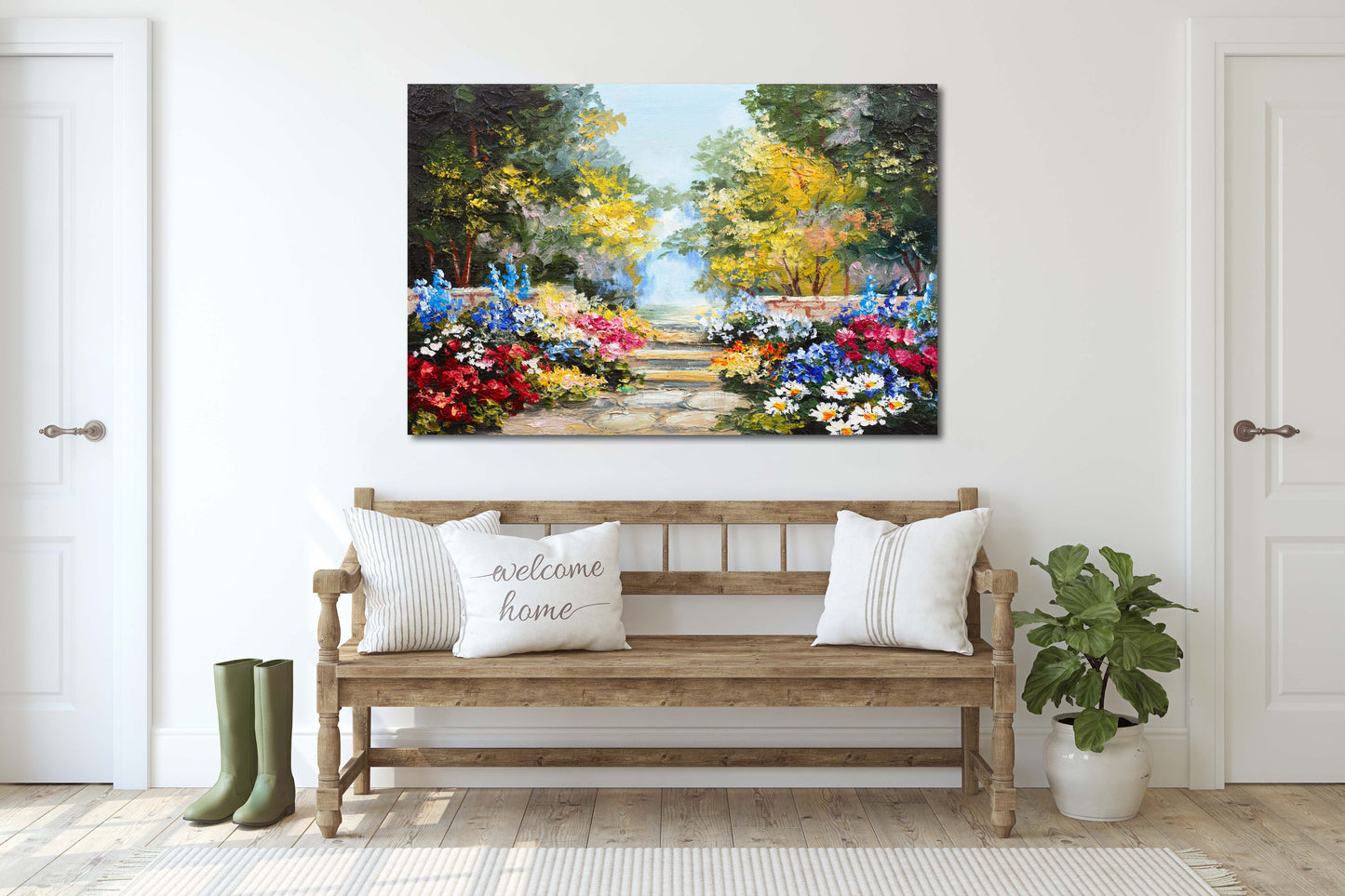 Blumen-Wanddekor-Gemälde auf Leinwand, Naturgemälde, Wohnwanddekor, Holzwandkunst, mehrteilige Wandkunst, Landschaftsmalerei-Drucke