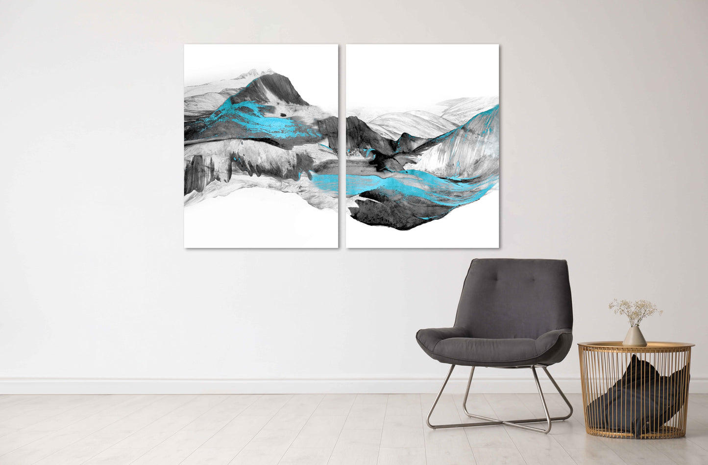 Leinwandgemälde, abstrakte Wandkunst, Bilderrahmen, extra große mehrteilige Wandkunst, abstrakter Druck, Wanddekoration, ruhige horizontale Kunst