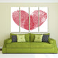 Rotes Herz Wandkunst, Liebesgemälde auf Leinwand, Herz Wanddekoration, Wohnzimmer Kunst moderne abstrakte Kunst