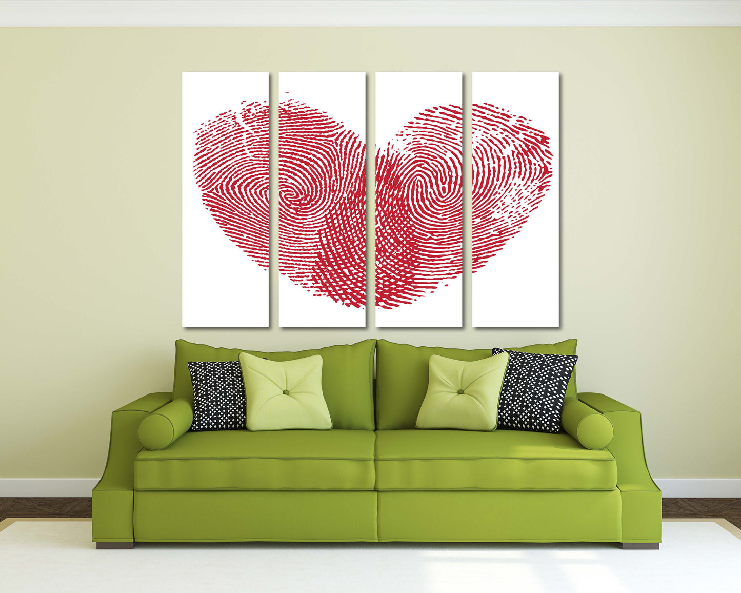 Rotes Herz Wandkunst, Liebesgemälde auf Leinwand, Herz Wanddekoration, Wohnzimmer Kunst moderne abstrakte Kunst