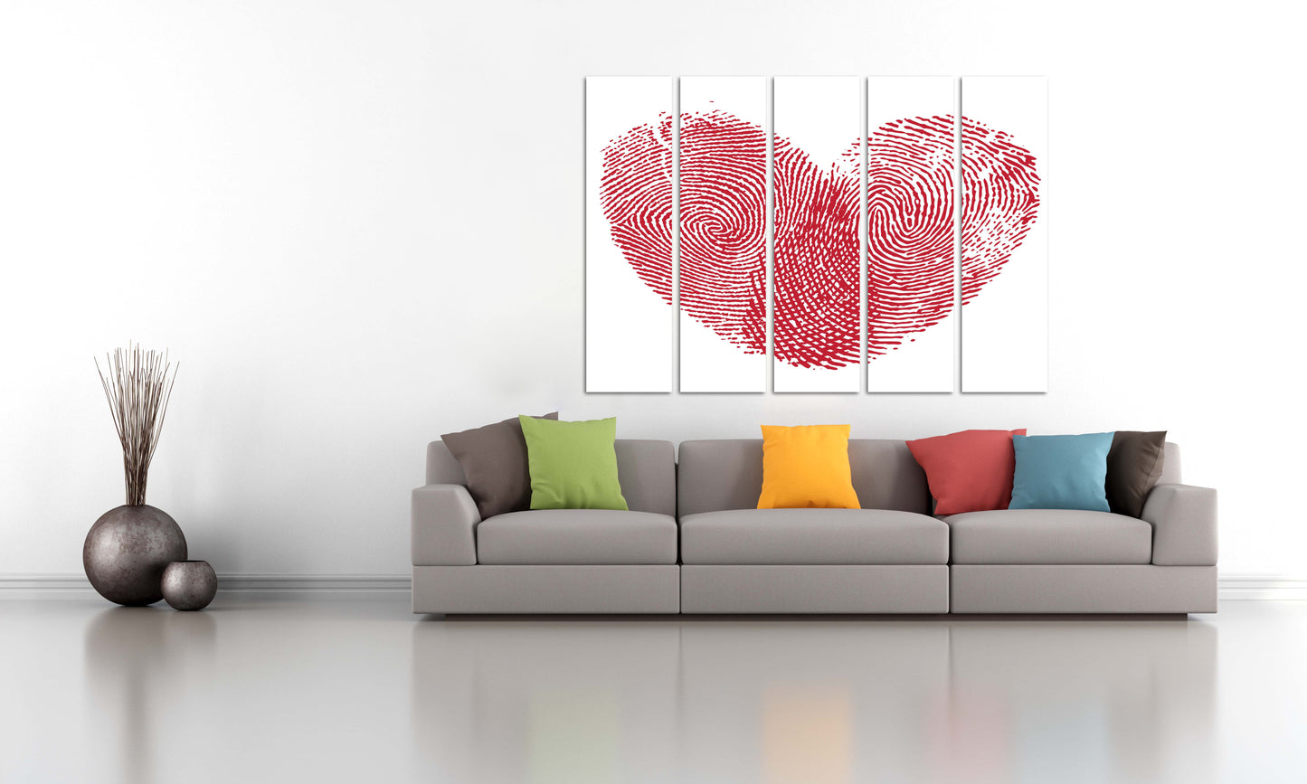 Rotes Herz Wandkunst, Liebesgemälde auf Leinwand, Herz Wanddekoration, Wohnzimmer Kunst moderne abstrakte Kunst