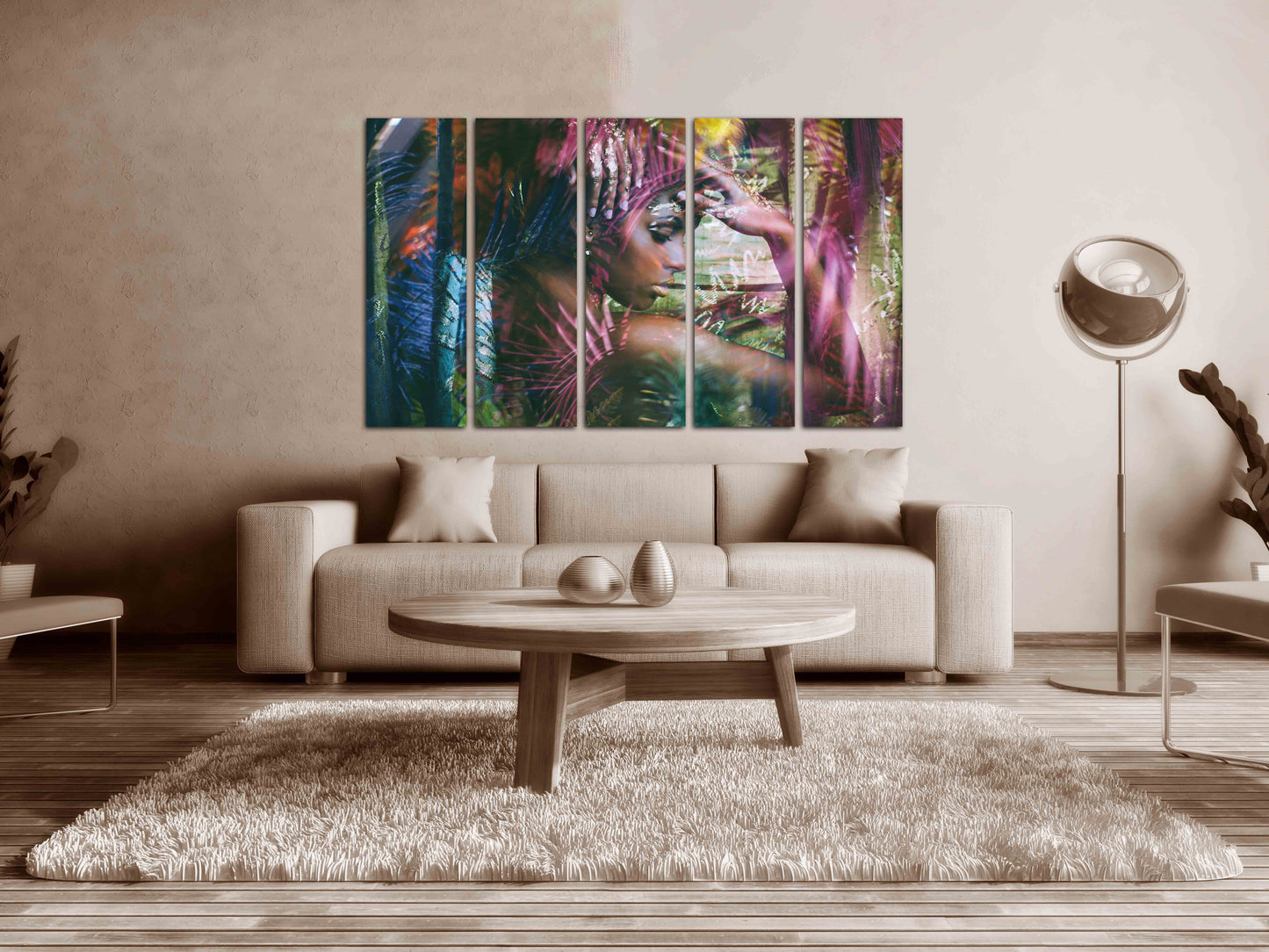 Afroamerikanische Wandkunst Schwarze Frau Wandkunst Afro Frau Abstraktes afrikanisches Leinwandbild Große Wandkunst Trendy Wandkunst