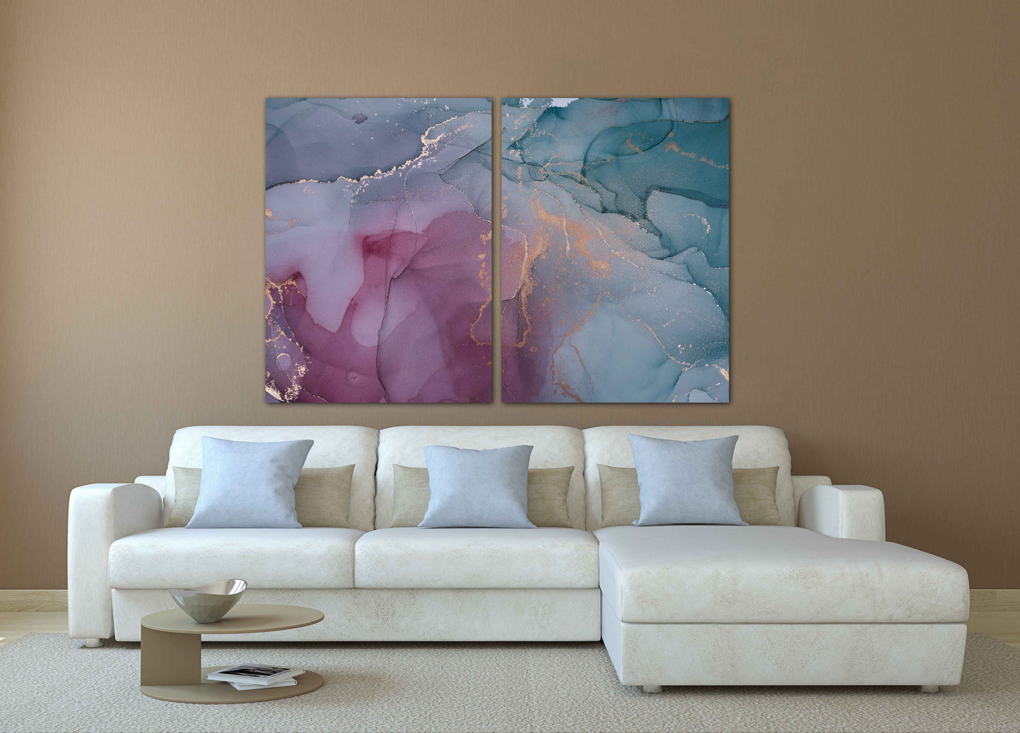 Blaue Marmor Wandkunst Abstrakte Wandkunst Gemälde auf Leinwand, Wohnwanddekoration, Leinwandgemälde, Geschenk zur Wohnungserwärmung, mehrteilige Wandkunst