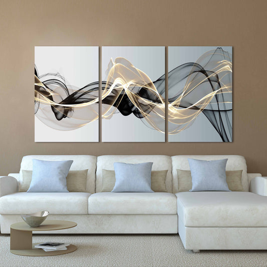 Moderne abstrakte Kunst Schwarz-Weiß-Kunst Mehrteilige Leinwand-Wanddekoration Abstrakte Wandkunst Abstraktes Gemälde Extragroße Wandkunst