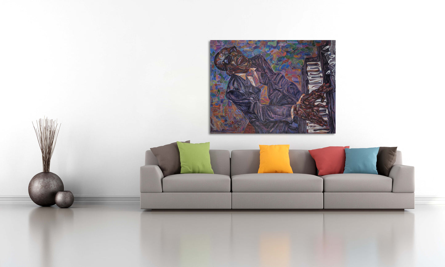 Musik Wandkunst Jazz Wanddekoration Jazz Club Dekor Afroamerikanische Wandkunst Jazz Leinwanddruck Schwarzer Mann Wandkunst