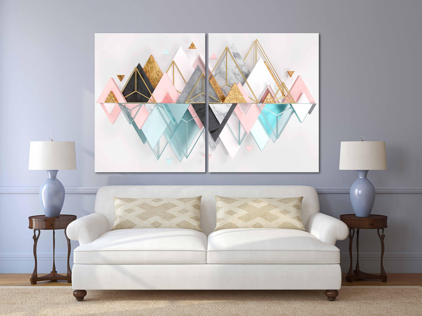 Geometrische Wandkunst Abstrakte Wandkunst Gemälde auf Leinwand Home Wanddekoration Leinwandgemälde Große Wandkunst Multi Panel Wandkunst