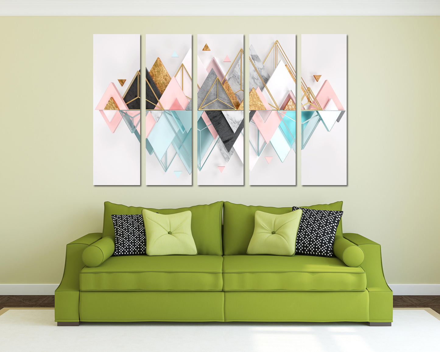 Geometrische Wandkunst Abstrakte Wandkunst Gemälde auf Leinwand Home Wanddekoration Leinwandgemälde Große Wandkunst Multi Panel Wandkunst