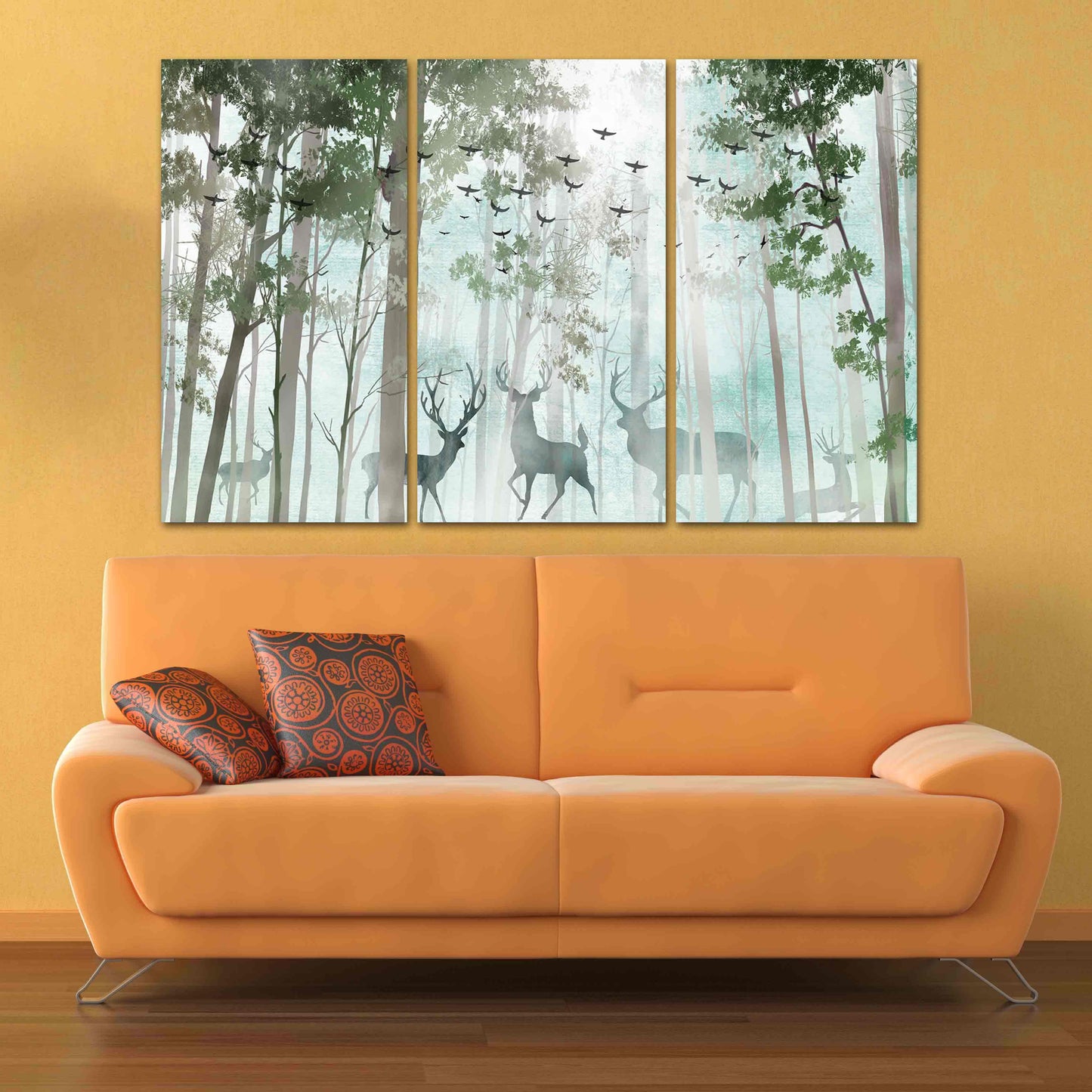 Wald-Wandbilder auf Leinwand, Wanddekoration für Zuhause, Leinwandgemälde, Geschenk zur Wohnungseinweihung und Hochzeit, Bauernhaus-Wanddekoration, mehrteilige Wandkunst