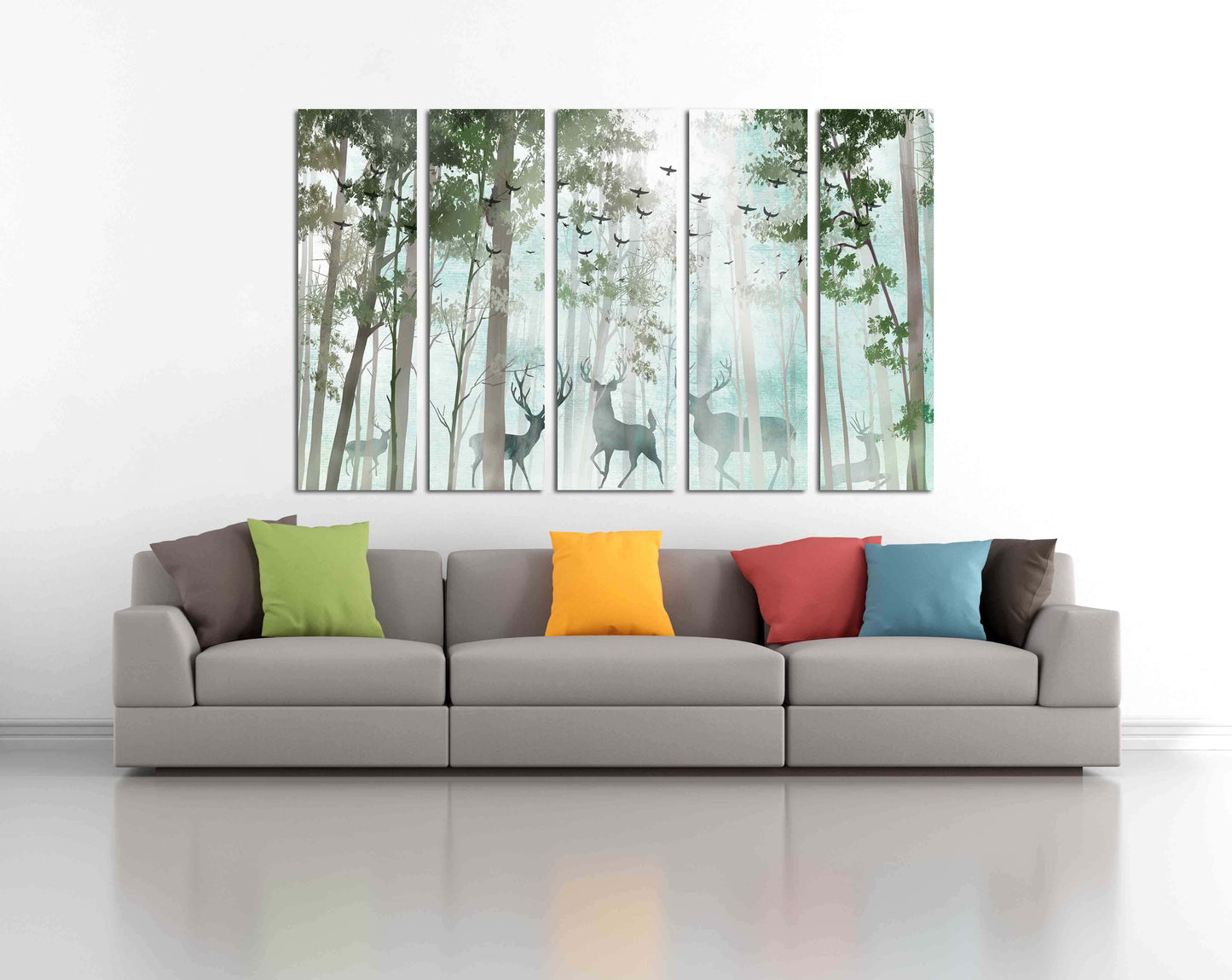 Wald-Wandbilder auf Leinwand, Wanddekoration für Zuhause, Leinwandgemälde, Geschenk zur Wohnungseinweihung und Hochzeit, Bauernhaus-Wanddekoration, mehrteilige Wandkunst