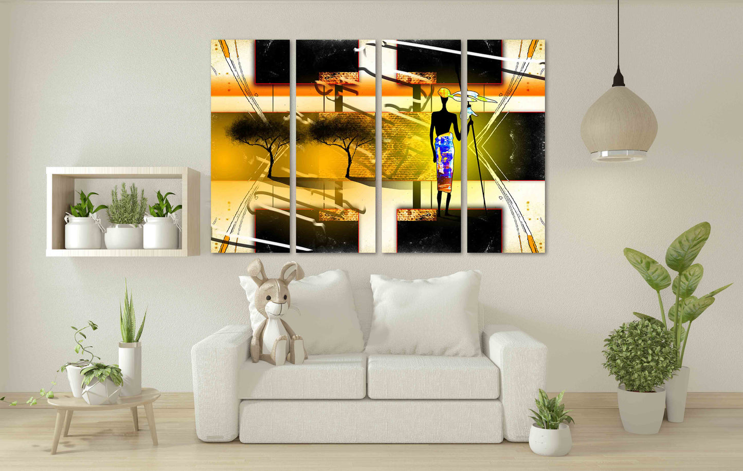 Afrikanische ethnische Retro-Illustration Abstrakte afrikanische Wandkunst Masai Leinwanddruck afrikanische Leinwand Kunst Malerei Masai Malerei Skurrile Kunst