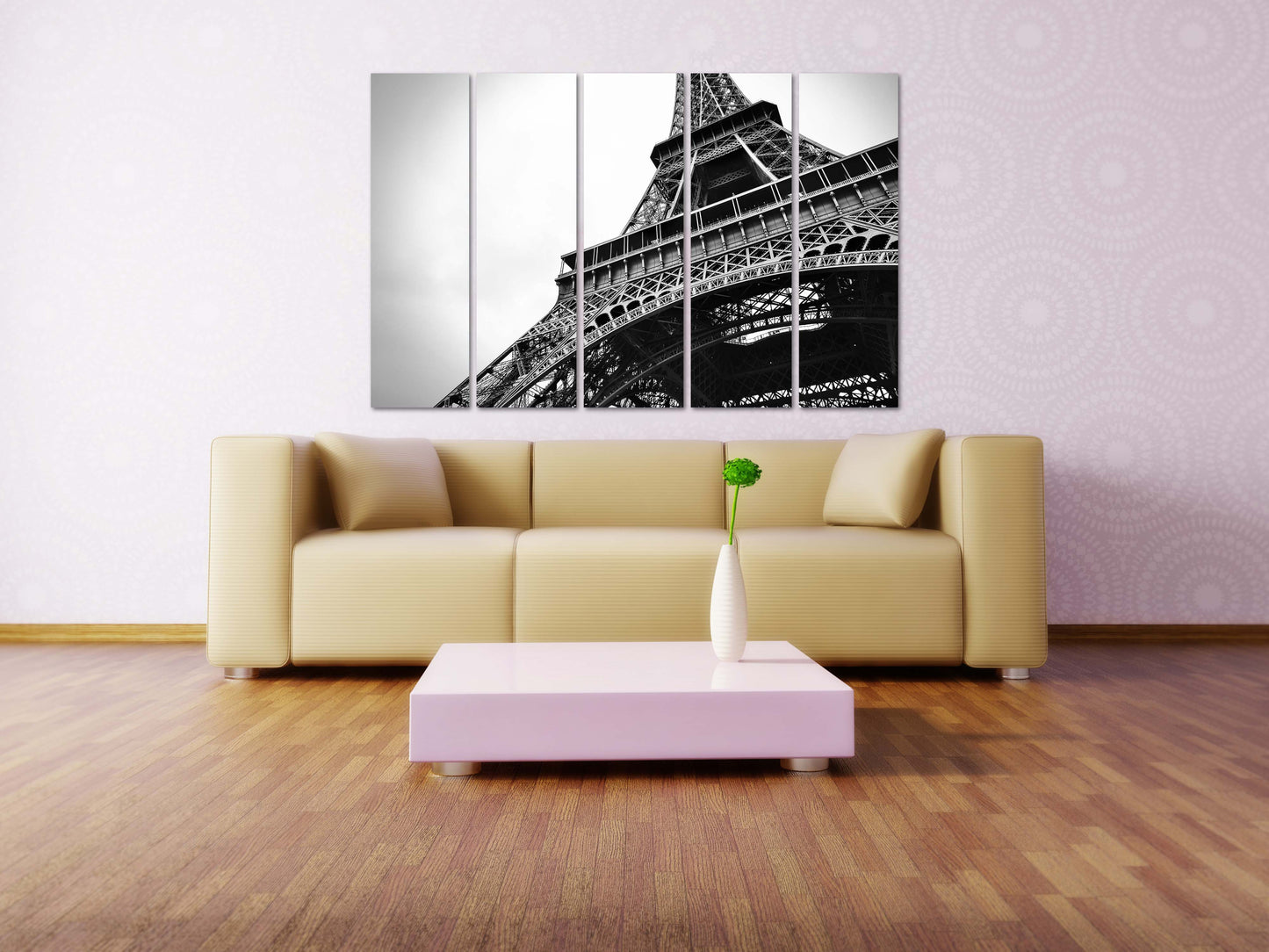 Paris Wandkunst Eiffelturm Wandaufkleber große Leinwandkunst Schwarz-Weiß-Kunst extra große Wandkunst Leinwand Wandkunst Multi-Panel-Wandkunst