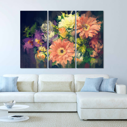 Vintage Blumen Ölgemälde Blumen Wandkunst Home Wand Dekor Leinwand Malerei Wandkunst Boho Blumen Blumen Leinwand Wohnzimmer Wandkunst
