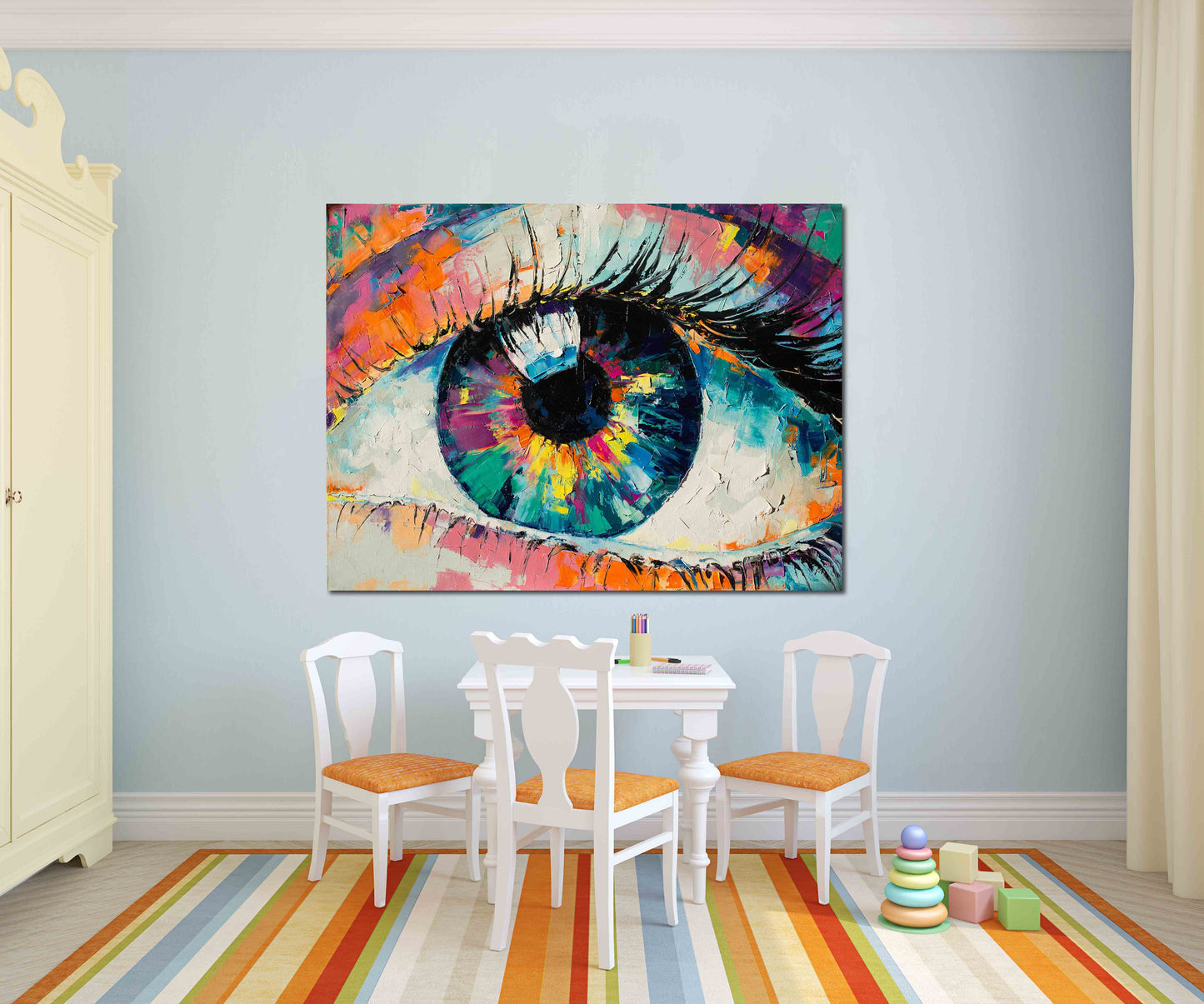 Augendruck gerahmt Optometrie Wandkunst Auge Ölgemälde Druck Optometrie Dekor Moderner Druck auf Leinwand Bunte Wandkunst Optischer Druck