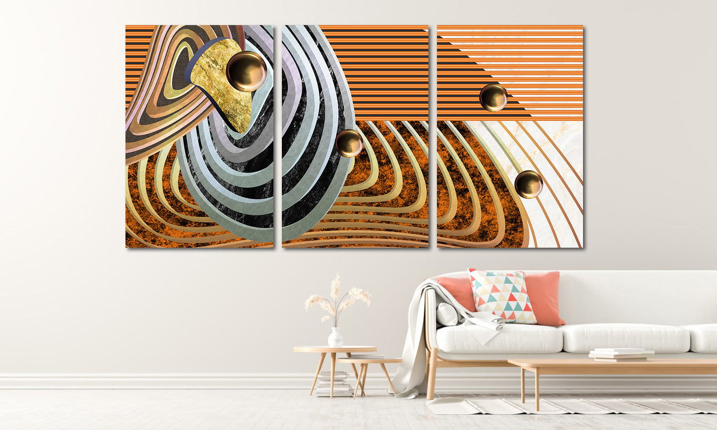 Geometrische extra große Wandkunst Abstraktes gerahmtes Leinwandgemälde Trendy Raumdekor Moderner abstrakter Wandkunstdruck Mehrteilige Leinwand