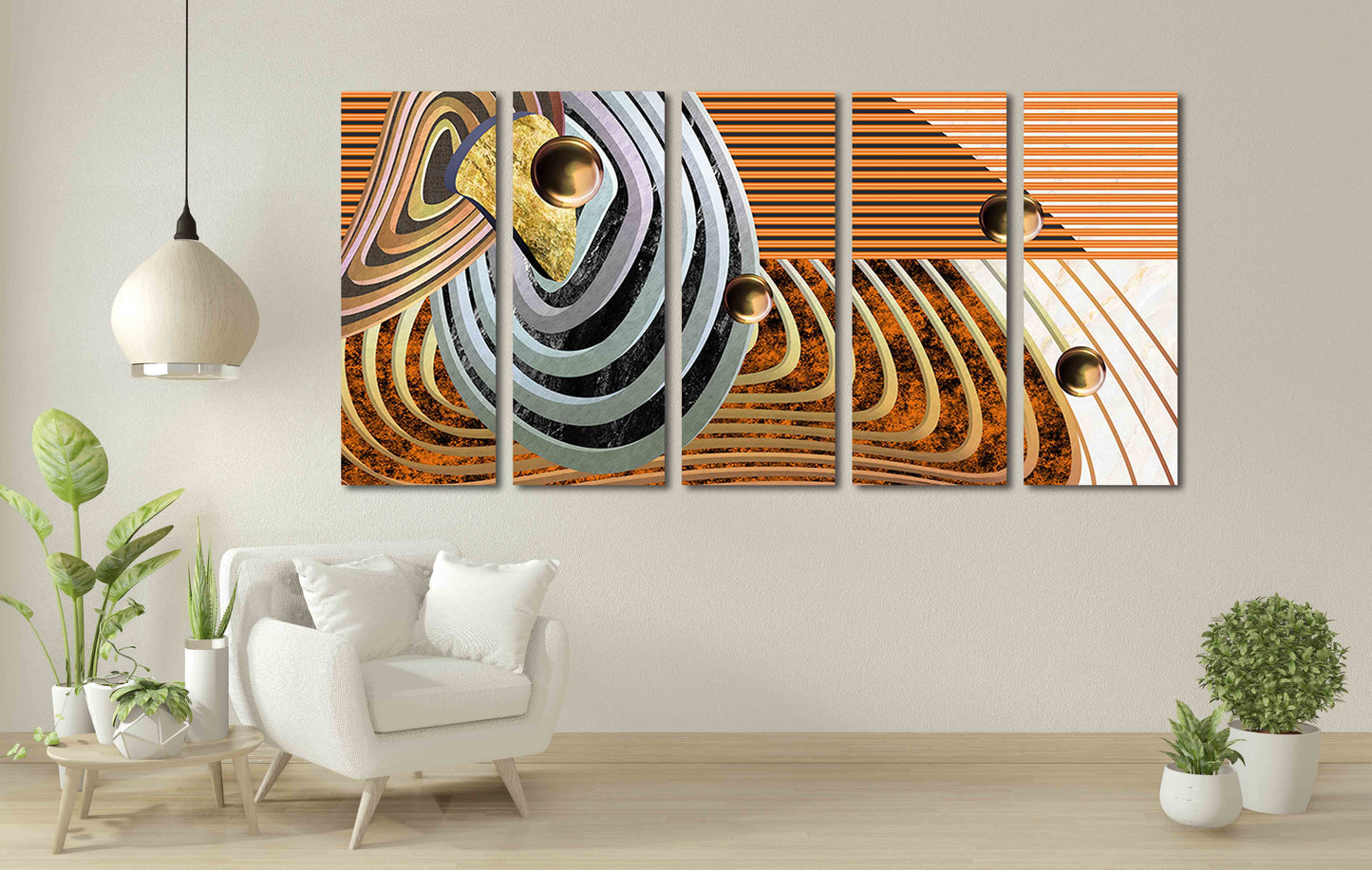 Geometrische extra große Wandkunst Abstraktes gerahmtes Leinwandgemälde Trendy Raumdekor Moderner abstrakter Wandkunstdruck Mehrteilige Leinwand