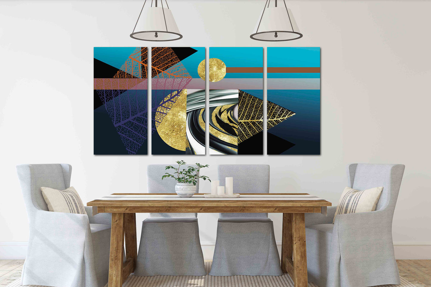 Geometrische Wandkunst Moderne abstrakte Kunst Abstrakter Kunstdruck Mehrteilige Leinwand Wanddekoration Abstrakte Wandkunst Abstrakte Malerei