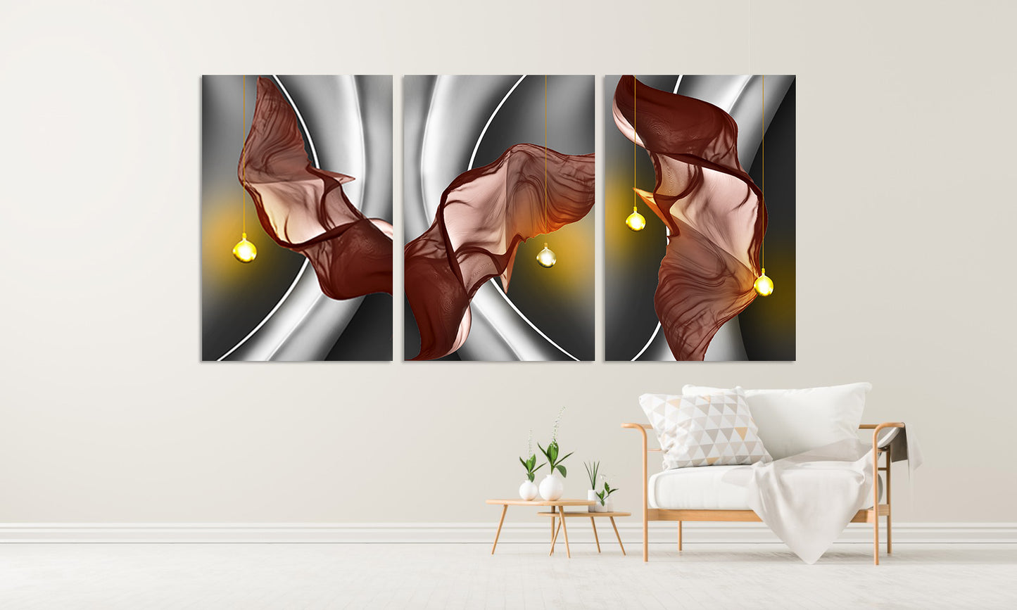 Geometrische Wandkunst, druckbares 3er-Set, abstrakte Wandkunstgemälde auf Leinwand, druckbares 3er-Set geometrischer Wandkunst