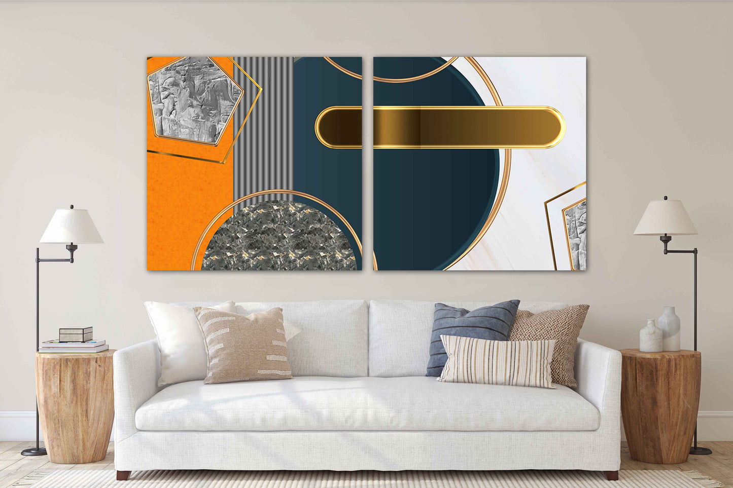 Geometrische Wandkunst Moderne abstrakte Kunst Abstrakter Kunstdruck Mehrteilige Leinwand Wanddekoration Abstrakte Wandkunst Abstrakte Malerei