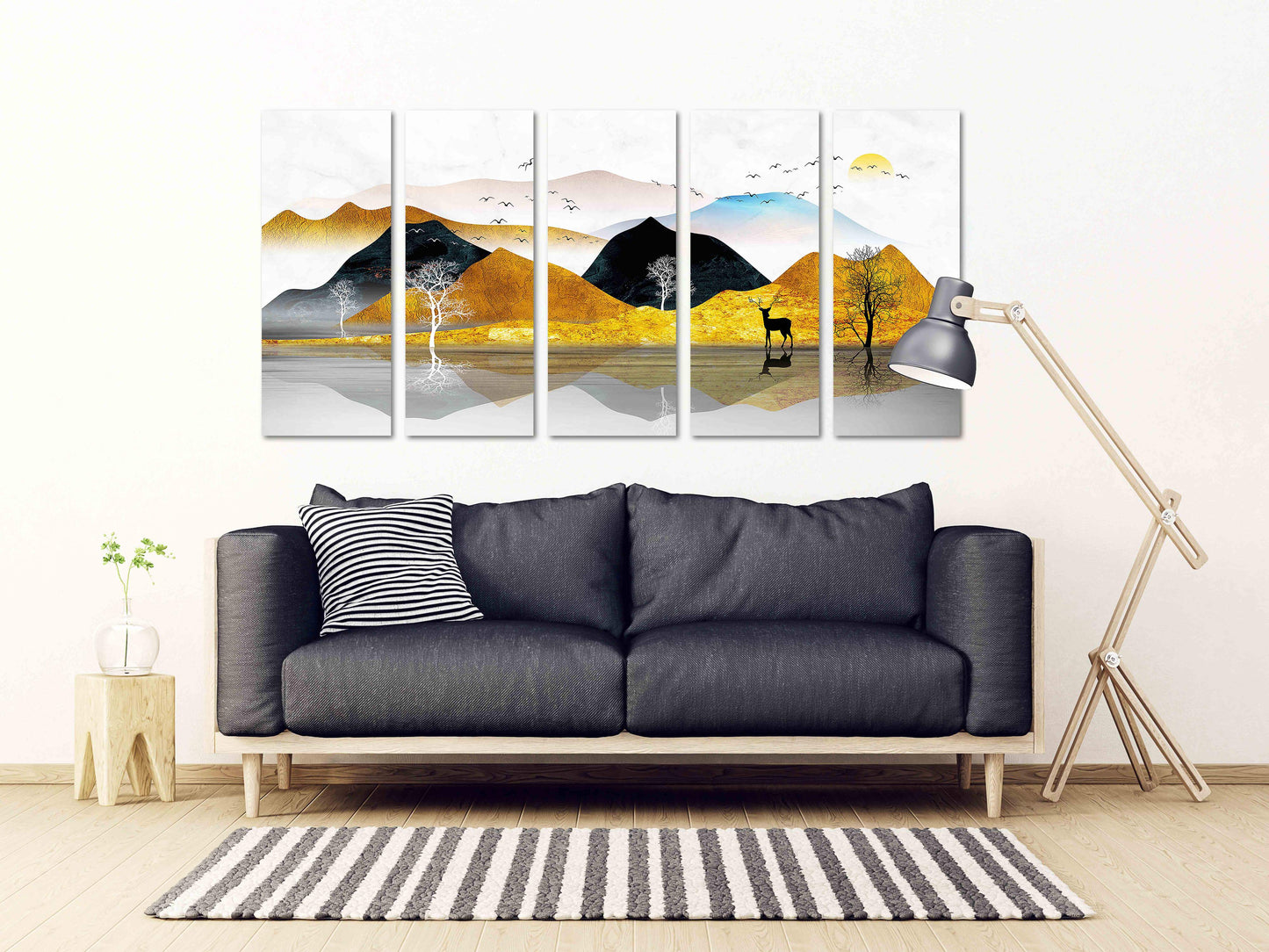 Felsen und Berge Gerahmte Wandkunst Berge Modernes abstraktes Leinwandgemälde Wanddekoration Outdoor Berge Wandkunst