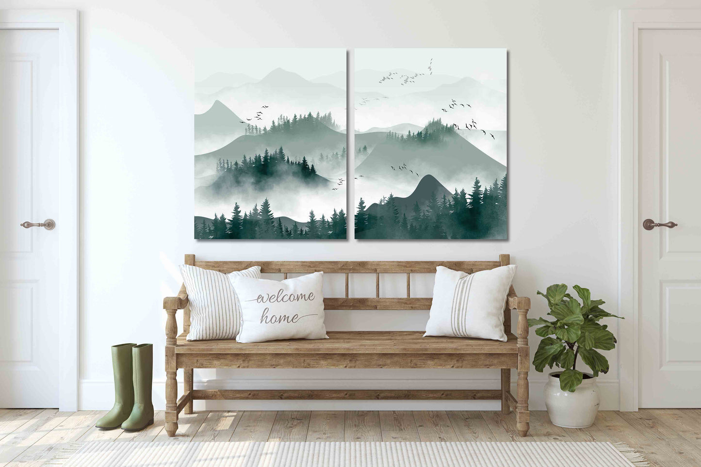 Rauchige Berge Wandkunst Leinwandbild Wanddekoration gerahmt Wandkunst Berge Outdoor Berge Wandkunst