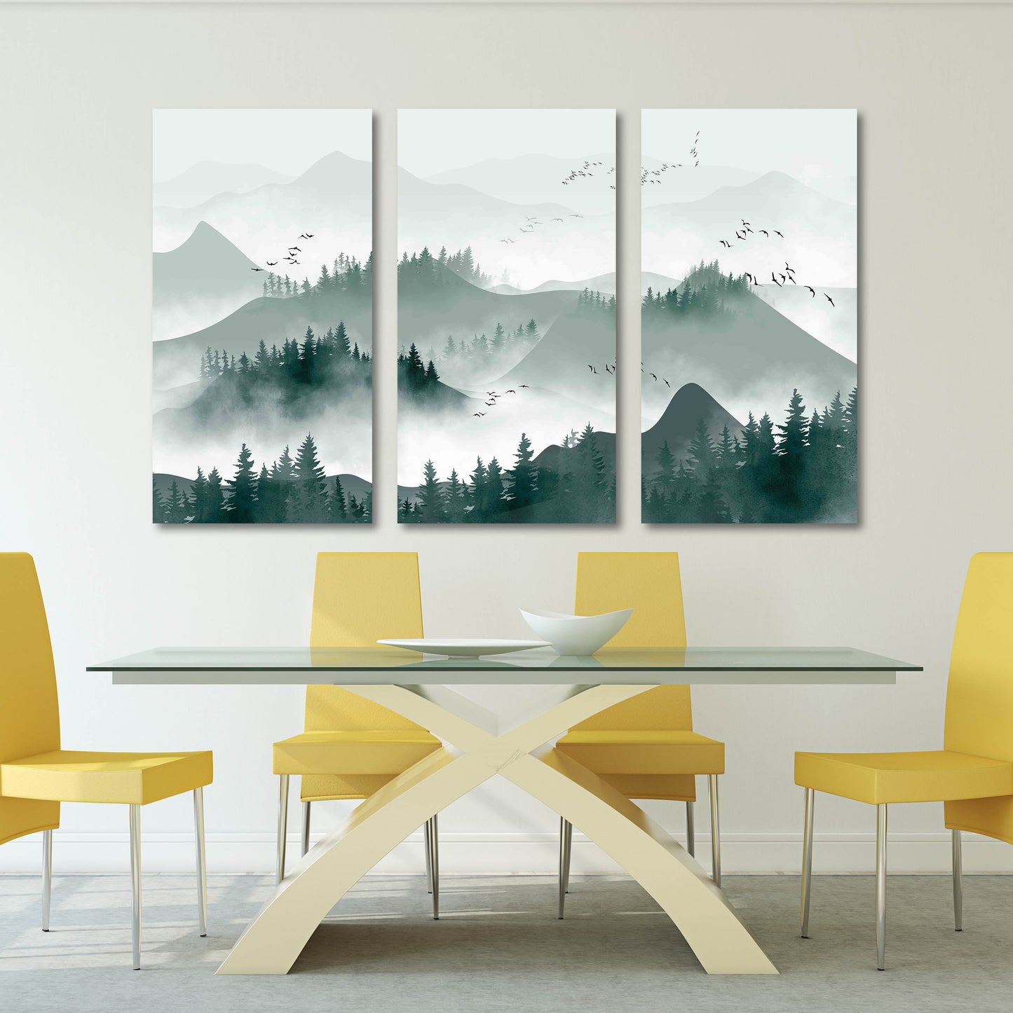 Rauchige Berge Wandkunst Leinwandbild Wanddekoration gerahmt Wandkunst Berge Outdoor Berge Wandkunst