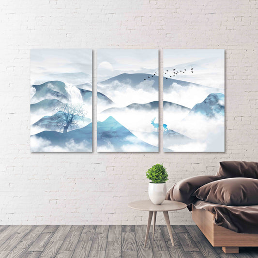 Blue Ridge Mountains Wandkunst Smoky Mountains Wandkunst Outdoor Berge Wandkunst Hirsch druckbare Leinwandmalerei