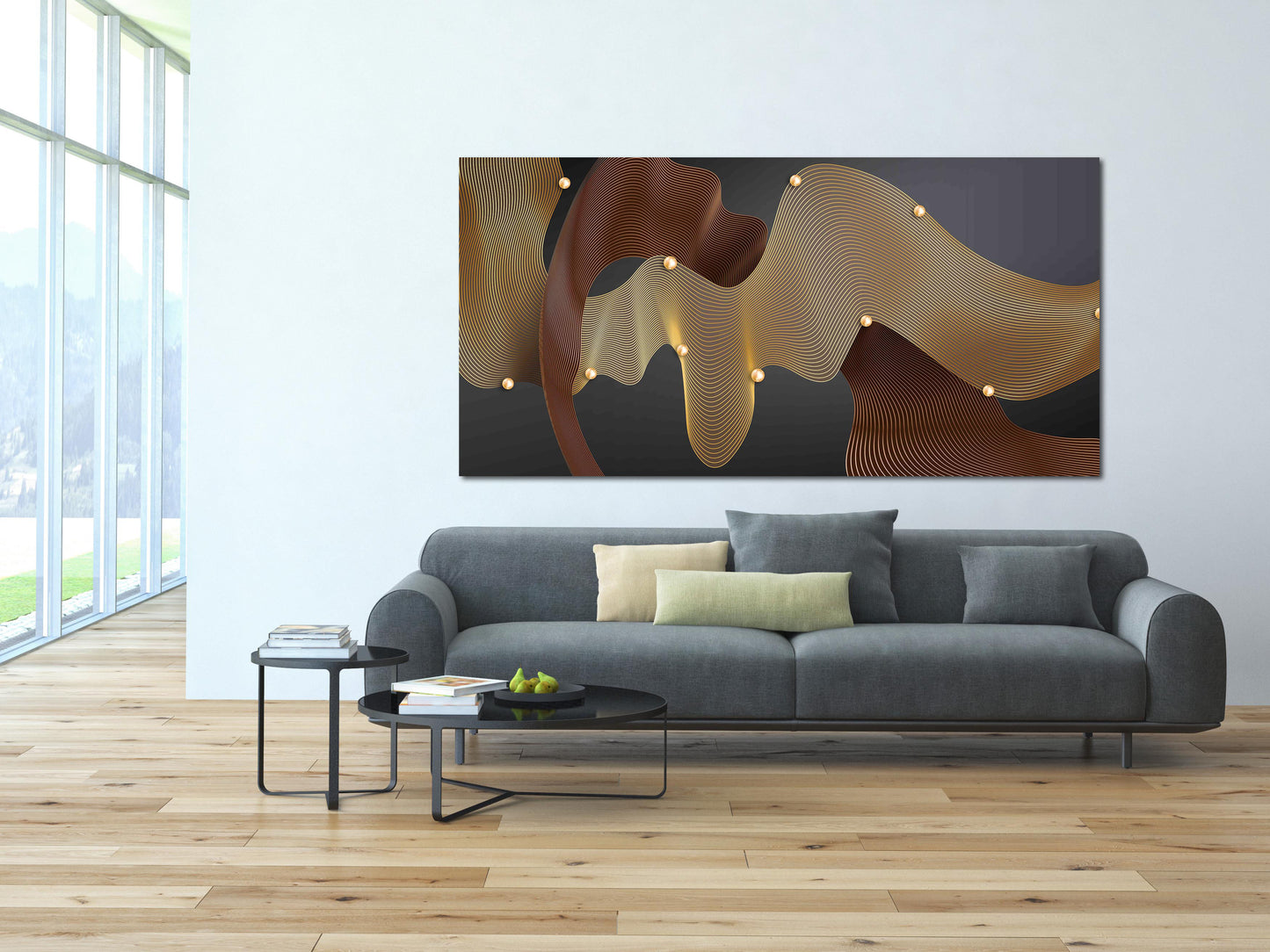 Geometrische Muster Moderne abstrakte Kunst Mehrteilige Leinwand Wandkunst Leinwandgemälde Abstrakte Wandkunst Wohnwanddekor Wandcollage-Set