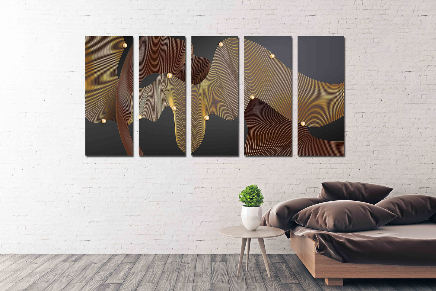 Geometrische Muster Moderne abstrakte Kunst Mehrteilige Leinwand Wandkunst Leinwandgemälde Abstrakte Wandkunst Wohnwanddekor Wandcollage-Set