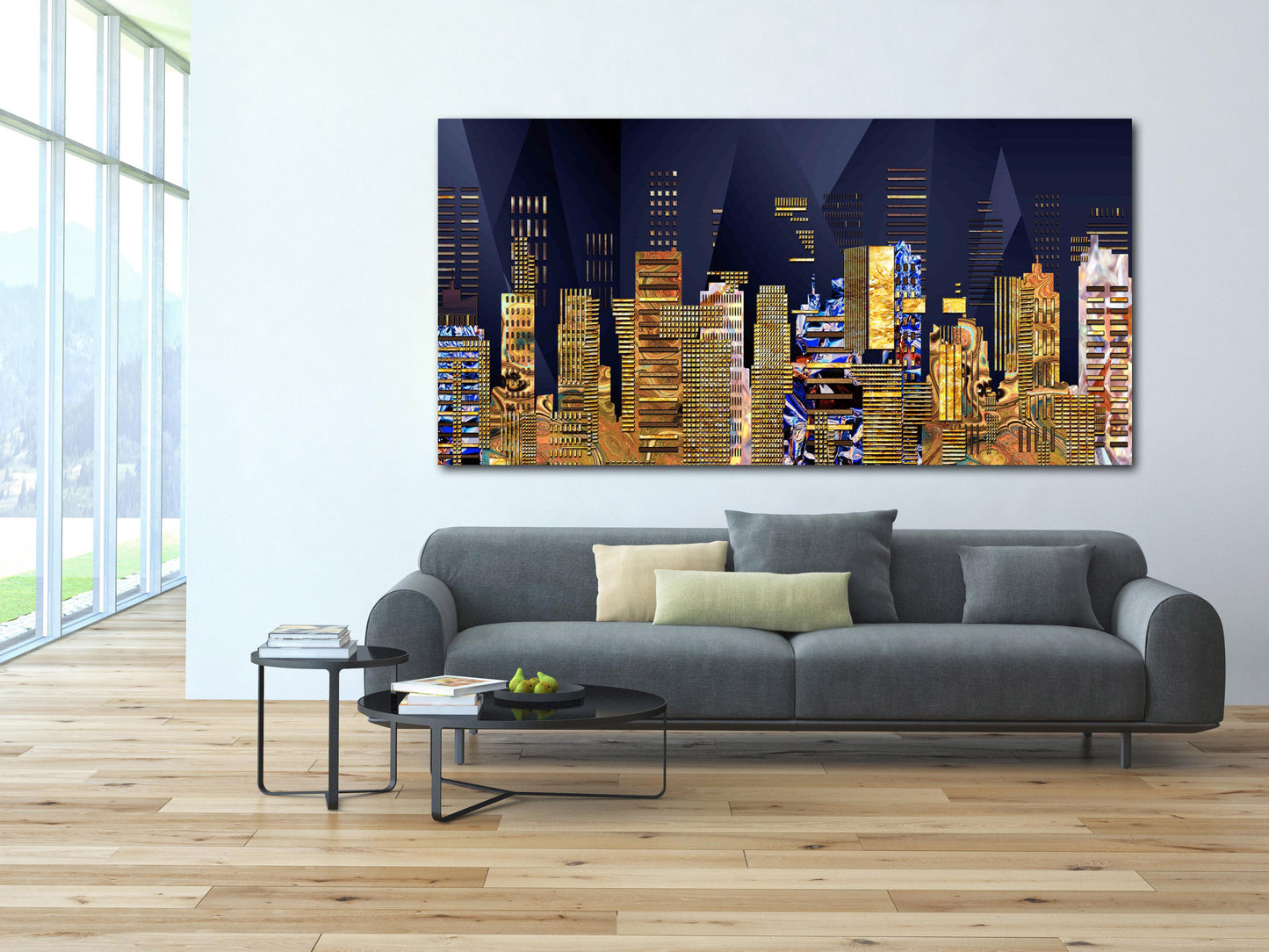 Nachtstadt-Wandcollage-Set, Stadt-bei-Nacht-Dekor, Leinwandgemälde, extragroße mehrteilige Wandkunst, Bilderrahmen, Wanddekor für Zuhause