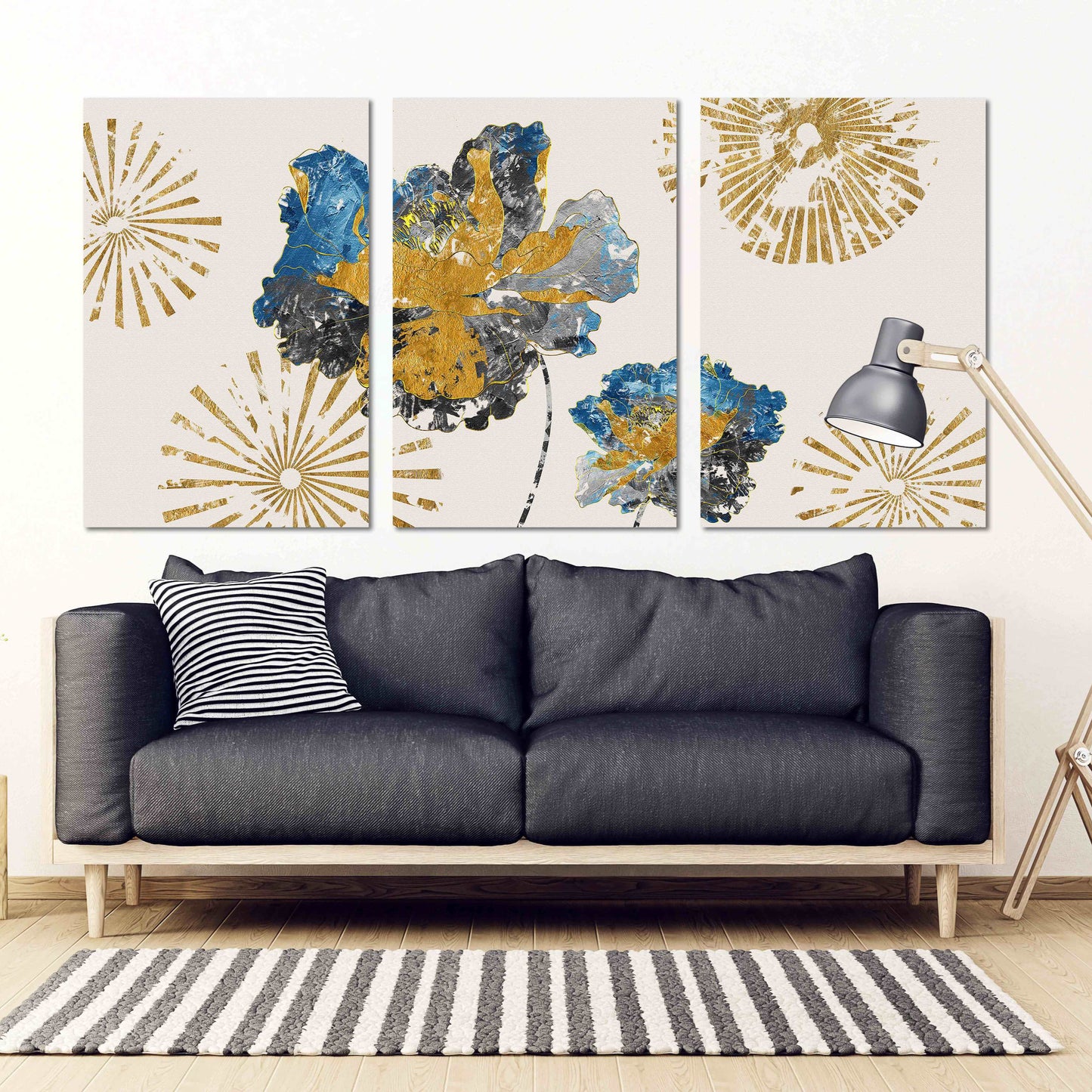Indie-Raumdekor Moderne abstrakte Kunst Mehrteilige Leinwand-Wandkunst Leinwandgemälde Abstrakte Wandkunst Wohnwanddekor 3-teilige Leinwand