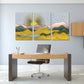 Indie-Raumdekor Goldene Sonne Felsen und Berge 3-teilige Leinwand Home Wanddekor Outdoor Berge Wandkunst Leinwandgemälde