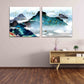 Rauchige Berge Wandkunst Blue Ridge Mountains Wandkunst 3-teilige Leinwand Outdoor Berge Felsen und Berge Leinwandgemälde Home Wanddekoration