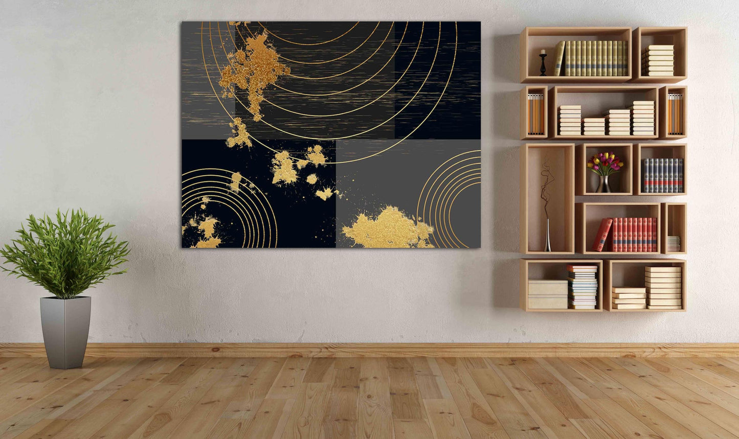 Geometrische Muster Moderne abstrakte Kunst Wandcollage-Set Mehrteilige Leinwand Wandkunst Leinwandgemälde Abstrakte Wandkunst Wohnwanddekor