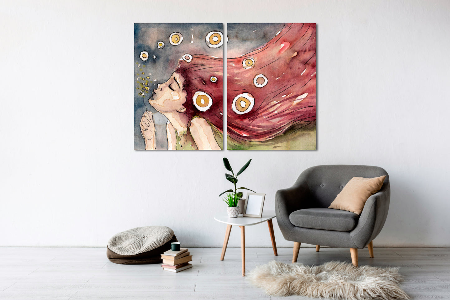 Wanddekoration für Zuhause, mehrere Teile, extragroßes Leinwandbild, Wonder Woman, Pusteblumentanz, kleines Mädchengemälde, Mädchengemälde auf Leinwand