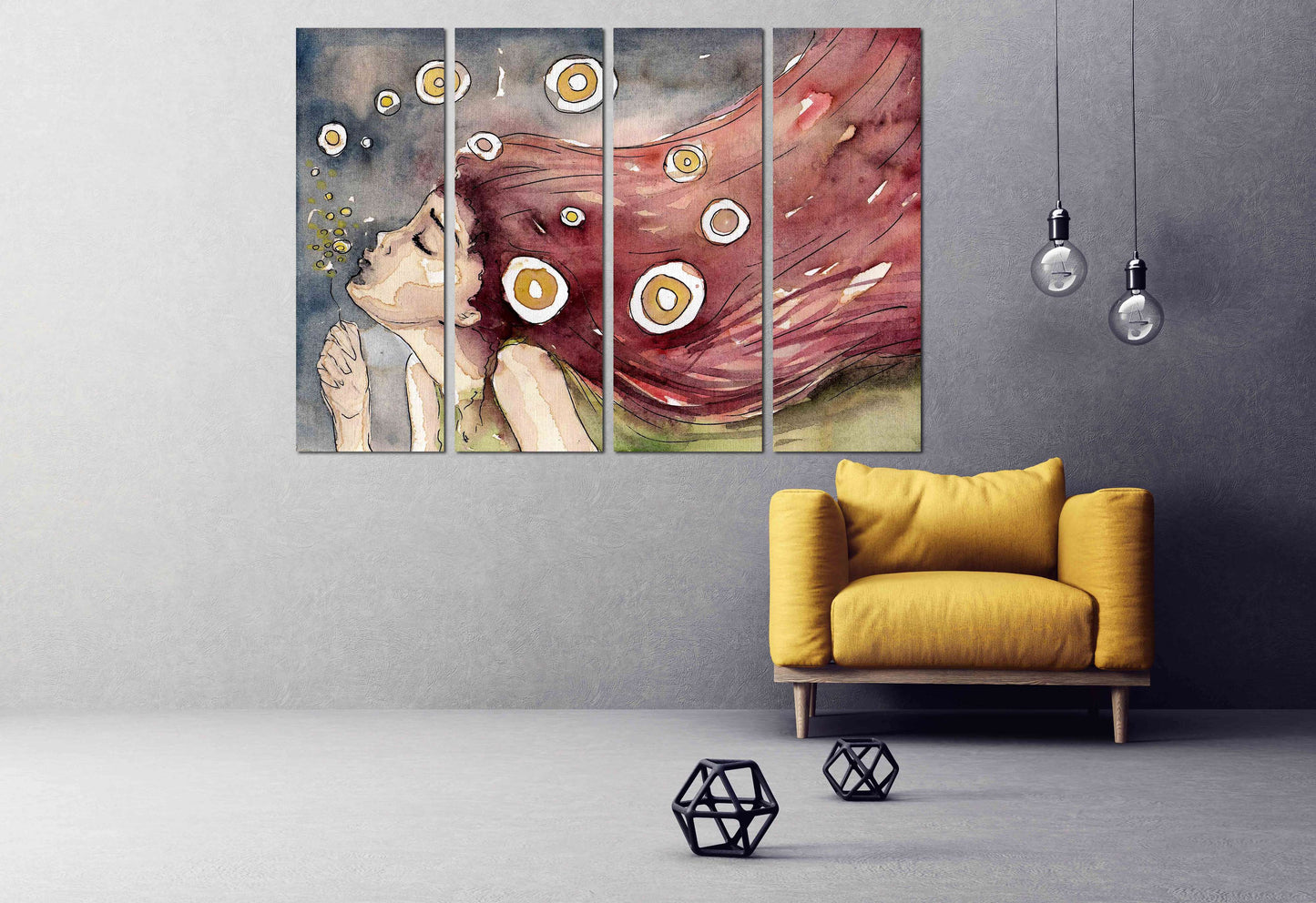 Wanddekoration für Zuhause, mehrere Teile, extragroßes Leinwandbild, Wonder Woman, Pusteblumentanz, kleines Mädchengemälde, Mädchengemälde auf Leinwand