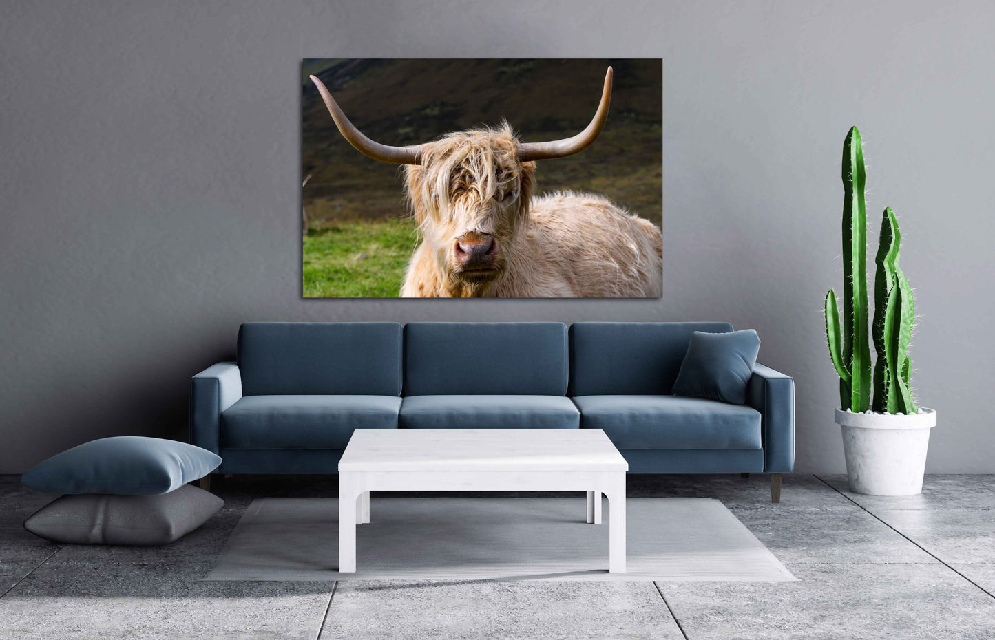 Wanddekoration für Zuhause, mehrteiliges, extra großes Leinwandbild, Wandkunst mit Rindern, Waldtierfiguren, Büffelsilhouette, Leinwanddruck