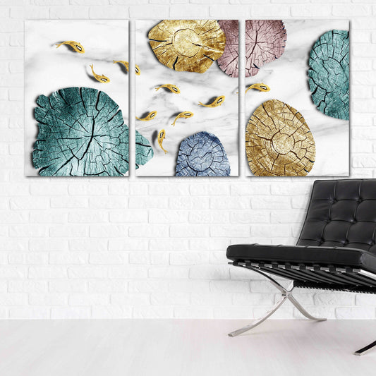 Japanische Wandkunst Schlafzimmer Wanddekoration Leinwandgemälde Abstraktes expressionistisches Gemälde 3-teiliges Leinwandbild Abstrakte Wandkunst