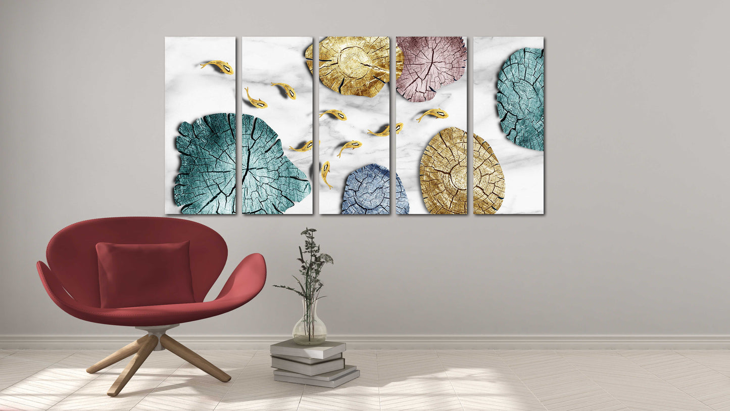 Japanische Wandkunst Schlafzimmer Wanddekoration Leinwandgemälde Abstraktes expressionistisches Gemälde 3-teiliges Leinwandbild Abstrakte Wandkunst