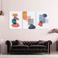Mid Century Modern abstrakte Wandkunst, druckbares Wandkunst-Set von 3, minimalistische Wandkunst, geometrisches Leinwandgemälde