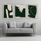 Minimalistische Wandkunst, druckbares Wandkunst-Set von 3, Mid Century Modern abstrakte Wandkunst, geometrisches Leinwandgemälde