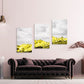 Goldene Berge Wandkunst, 3er Set Drucke Leinwandgemälde, Wandbilder Berge, Natur Wandkunst, Bergkunstdruck