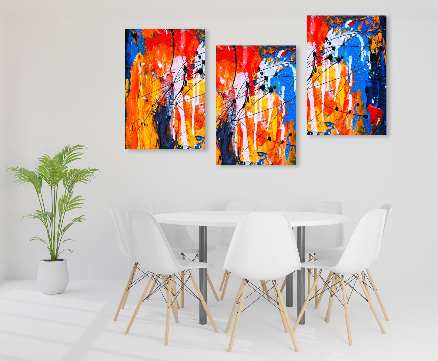 Abstrakte Wandkunst, moderne Wandkunstgemälde auf Leinwand, dekoratives Geschenk, druckbares Wandkunstset von 3, mehrteilige Wandkunst