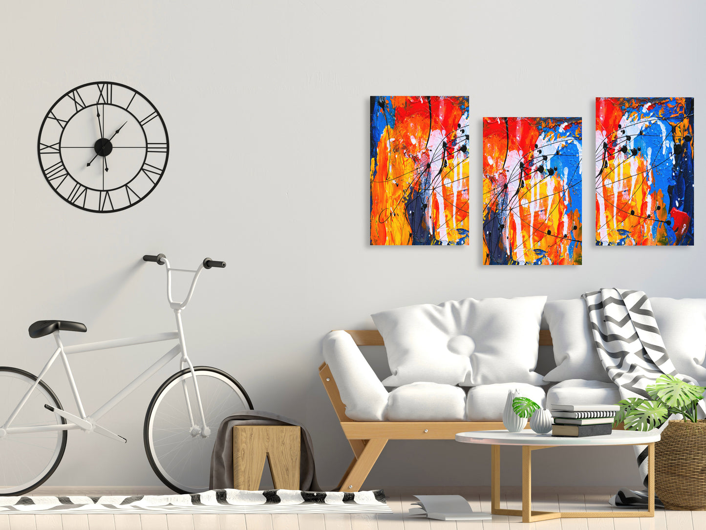 Abstrakte Wandkunst, moderne Wandkunstgemälde auf Leinwand, dekoratives Geschenk, druckbares Wandkunstset von 3, mehrteilige Wandkunst