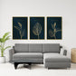 Pflanzenwandkunst, Blumengemälde, dekoratives Geschenk, minimalistische Kunst, druckbare Wandkunst, Blumen, Leinwand, Blätter, Wandkunst, 3er-Set Drucke