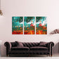 Abstrakte Wandkunst, maritime Wandkunst, moderne Wandkunst Leinwand abstrakt, dekoratives Geschenk, druckbares Wandkunst-Set von 3, abstrakte Malerei