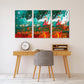 Abstrakte Wandkunst, maritime Wandkunst, moderne Wandkunst Leinwand abstrakt, dekoratives Geschenk, druckbares Wandkunst-Set von 3, abstrakte Malerei